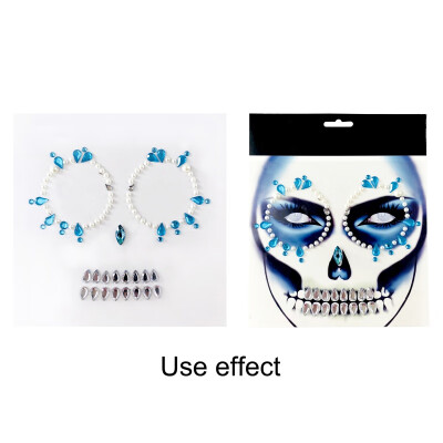 

Halloween Resin Jewelry Stickers Removable Face Gems Stickers Funny Tattoo Stickers For Festival Party Costume Decorations