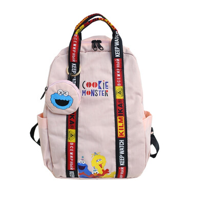 

Ins Korean Sesame Street High School Students Backpack Chao Brand Shoulder Pack