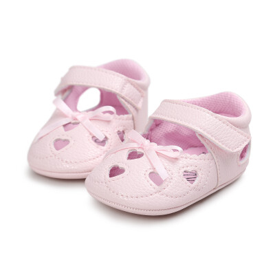 

New Girls Cute Heart-shaped Hollow Out Princess Style Bowknot Infant Toddler Shoes First Walkers Baby Shoes