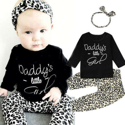 

2pcs Newborn Kid Baby Girl Leopard print Clothes TopsPants Tracksuit Outfits