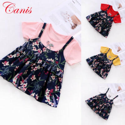 

Newborn Kids Baby Girls Floral Dress Princess Party Pageant Dress One-Piece
