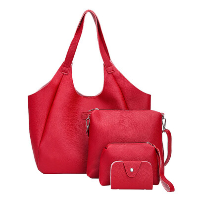 

Tailored Women Four Set Handbag Shoulder Bags Four Pieces Tote Bag Crossbody Wallet
