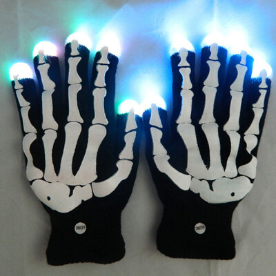 

2pcspairs Halloween Finger Multiclolor Flashing Light Gloves LED Mittens Costumes Rave Party Festival Supply