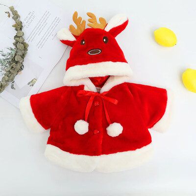 

Kids Children Baby Christmas Costume Deer Hooded Cloak Cape Robe Coat Boys Girls