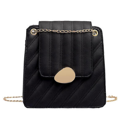 

Solid Color Leather Shoulder Mini Handbags Women Chain Flap Crossbody Bags