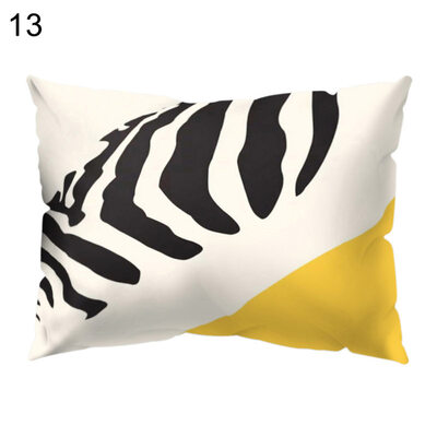 

Leaf Flower Stripe Pillow Case Cushion Cover Sofa Bed Car Cafe Office Decoration