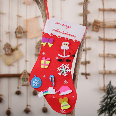 

Gobestart Christmas Decorations DIY Red Christmas Stocking Hanging Socks Non-Woven