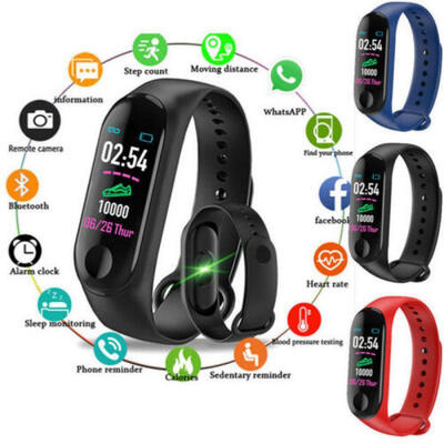 

M3PLUS Smart Watch Bracelet Wristband Fitness Tracker Blood Pressure HeartRate
