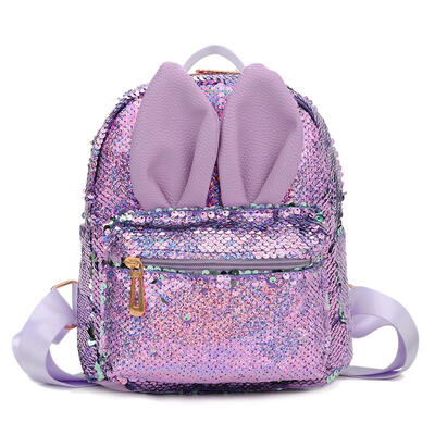 

Cute Rabbit Ear Sequins Small Backpacks Women Travel Shoulder School Bags