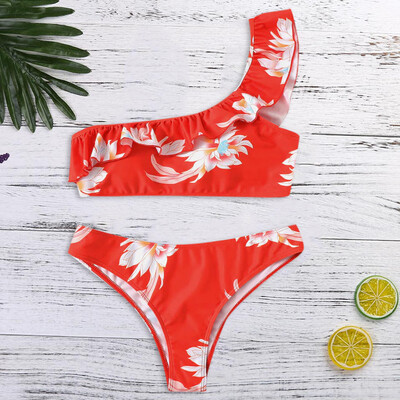 

Roseonmyhand Womens Striped Printed Bikini Bikini Small Fresh Split Swimsuit
