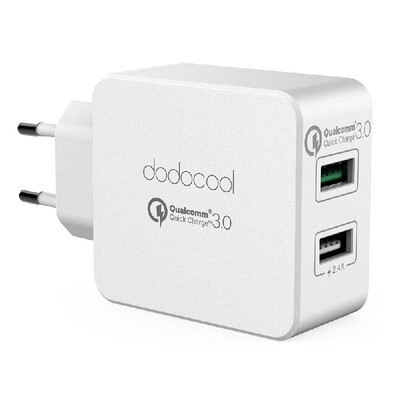 

dodocool 30W Dual USB Wall Charger with Quick Charge 30 Power Adapter with Foldable US Plug for LG G5 HTC One A9 Xiaomi Mi 5