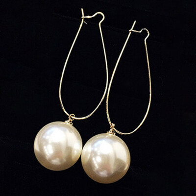 

Earrings Drop Long Dangle Women Fashion Hook Jewelry Lady Gold Stud Pearl