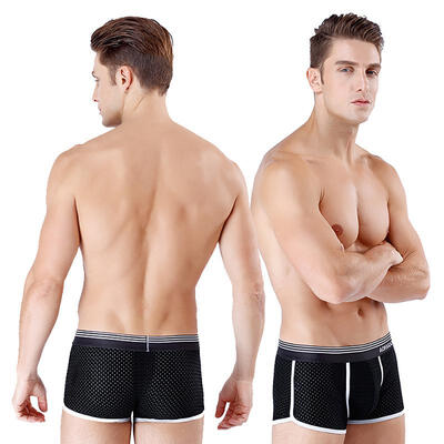

Mens Ice Silk Underwear Sexy Breathable Extra Soft Ultra-Thin Mesh Boxer Briefs For Men