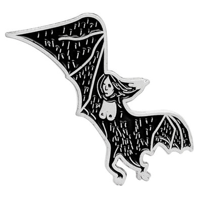 

Black Bat Skeleton Flying Alloy Enamel Pins Badges Brooches Jacket Collar Unisex