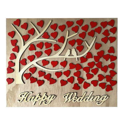 

Sweet DIY Wooden Customs Heart Tree Guestbook Wedding Signature Guest Books