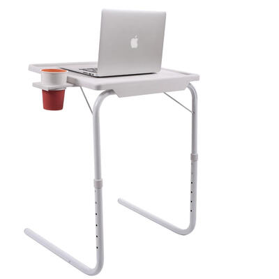 

Smart Folding Adjustable Tray Table Foldable Desk With Cup Saucer