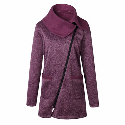 

Toponeto Womens Casual Jacket Coat Long Zipper Sweatshirt Outwear Tops BUL