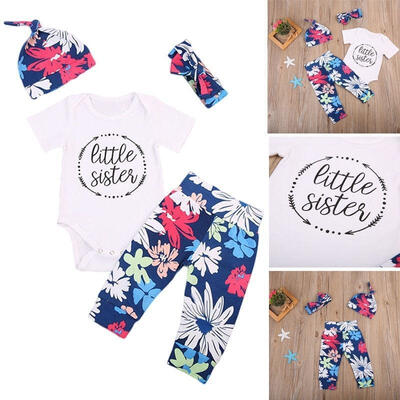 

Hot Floral Little Baby Girls Summer Clothes Cotton Romper Leggings Pants Outfits