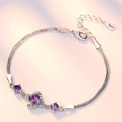 

Charm Bracelets For Women Cubic Zirconia Fashion Jewelry Brithday Gift Flower Accessories Friendship Gift WK15