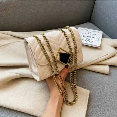 

North bag autumn Joker popular Lingge chain bag new 2019 Korean fashion small square bag shoulder Messenger bag