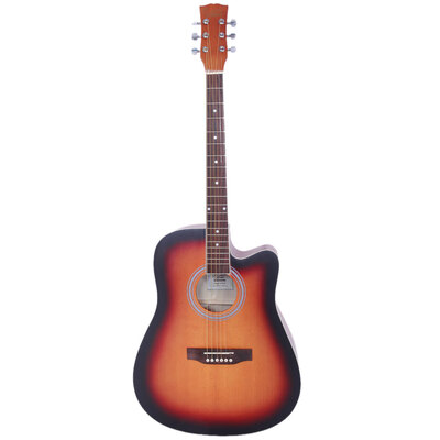 

Glarry GT502 41 inch Spruce Front Cutaway Folk Guitar with Bag & Board & Wrench Tool Sunset Color