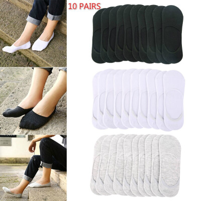 

10 Pairs Women Men Boat Socks Invisible No Show Non Slip Low Cut Sport Casual