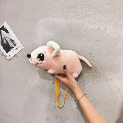 

Plush small bag female 2019 new fashion cute girl bag Korean version of the wild childrens student shoulder Messenger bag
