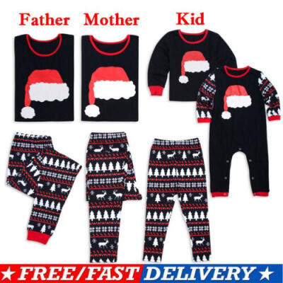 

USA Family Matching Christmas Pajamas Set Women Men Baby Kid Sleepwear Nightwear