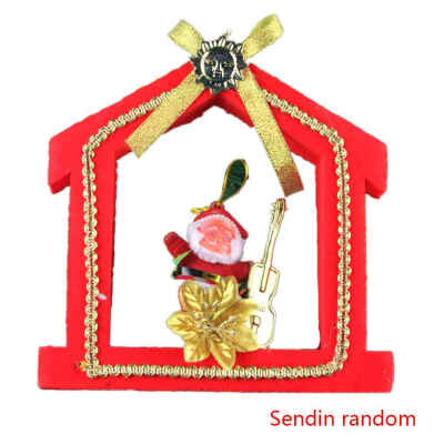 

Christmas Wreath with Santa Claus Rattan Wreath Door Hanger Wall Decoration