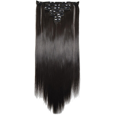 

Gobestart Full Head Women Clip Synthetic High Temperature Wire Straight Hair Piece