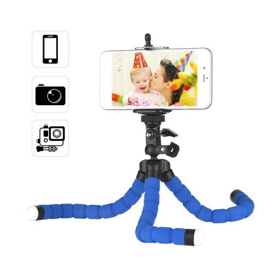 

Flexible Sponge Octopus Tripod Stand Holder with Smartphone Clip 14 Inch Screw 360 Degree Rotation for iPhone Huawei Samsung GoPr