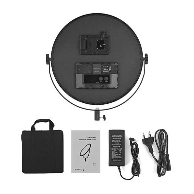

Andoer SO-50T Ultrathin Bi-color Round LED Video Light 3200K-5600K Photography Fill Light Stepless Diammable LCD Display Screen CR