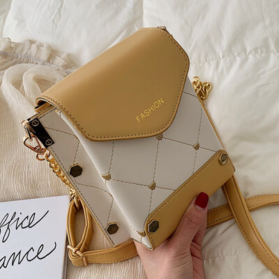 

Women 2019 Korean version chain 100 foreign fashion mini mobile phone bag Hong Kong wind one shoulder slanted small square bag