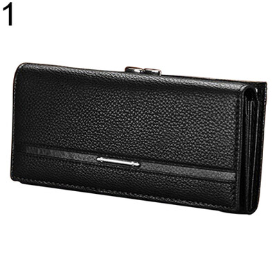 

Womens Fashion Button Bowknot Faux Leather Long Bag Handbag Coin Purse Wallet