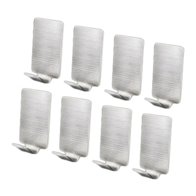 

Toponeto 8Pcs Bathroom Kitchen Self Adhesive Hook Towel And Robe Brushed Stainless Steel