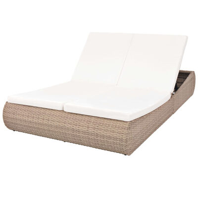 

Outdoor Lounge Bed Poly Rattan Beige