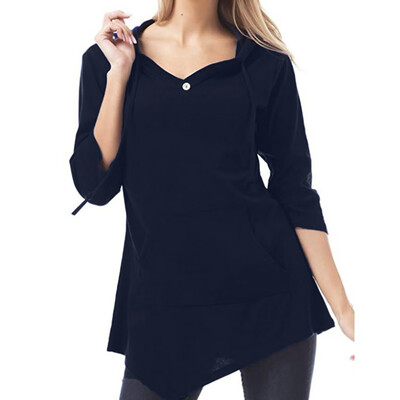 

Starmoon Womens Sexy V-Neck Pure-Color Sweater Fashion Pocket T-Shirt Blouse