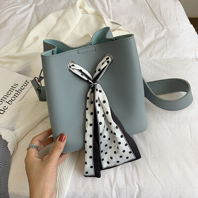 

Summer scarf bag broadband simple bag womens new 2019 girls fashion shoulder slung bucket bag