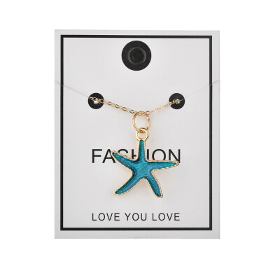 

Bohemian Gold Color White Starfish Conch Shell Pendant Necklace For Women Ocean Beach Choker Necklaces Summer Fashion Jewelry