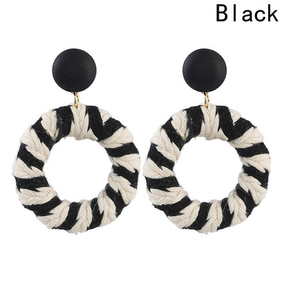

Autumn And Winter New Big Button Earrings Fashion Temperament Fabric Round Earrings Female