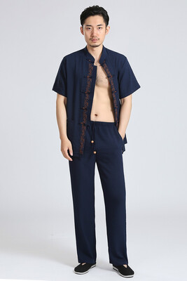 

FUMEITOU Male Tang suit summer short sleeve pants top suit 12304