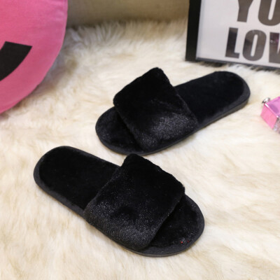 

Rose Womens Ladies Slip On Sliders Fluffy Faux Fur Flat Slipper Flip Flop Sandal