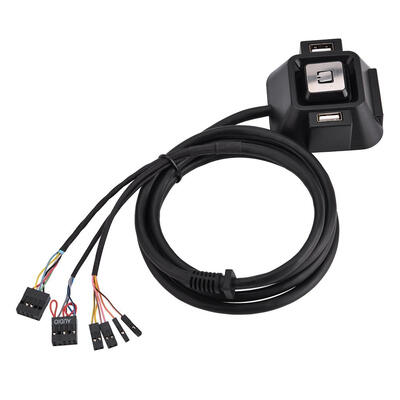 

Greensen Desktop PC case Switch Dual USB Ports Power Reset Button Audio Microphone Port Power Reset Button PC Reset Button