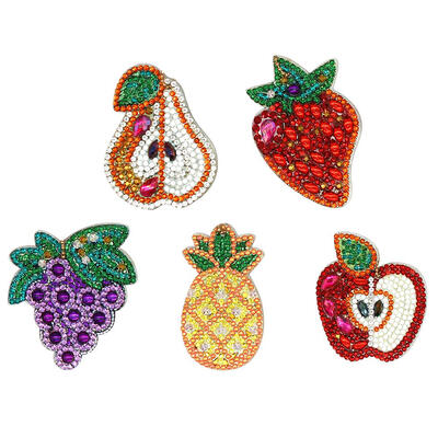 

5pcs DIY Full Drill Special Shaped Diamond Painting Fruit Keychains Jewelry