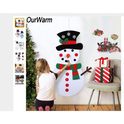 

Christmas DIY Felt Snowman Set with 29pcs Detachable Ornaments Christmas Decorations Wall Hanging kit Xmas Gifts for Kids197