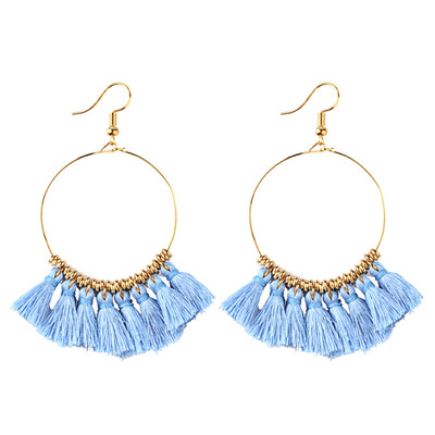 

Exaggerated Braided Silk Earrings Big Fan Fringe Earrings Retro Drops Big Large Chandelier Fashion Vintage