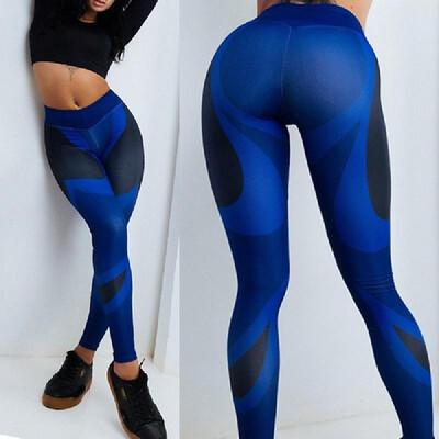 

Spot Europe&the United States explosions foreign trade sexy geometric print hip yoga hips high waist leggings black