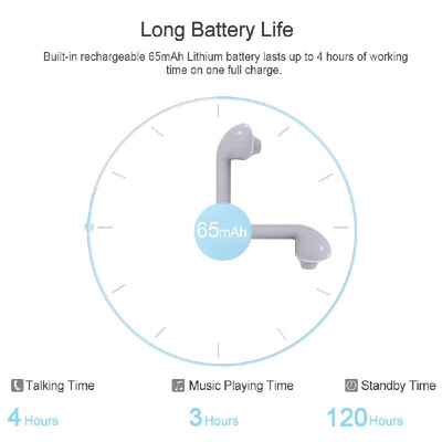 

Bluetooth Headphones V42EDR Wireless Earphone In-ear Stereo Music Headset Earpiece Hands-free with Microphone