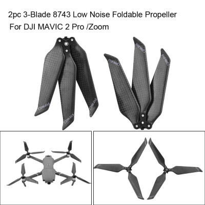 

Gobestart 2PCs Carbon Fiber 8743 Foldable Propeller Low Noise 3-Blade For DJI Mavic 2 Pro