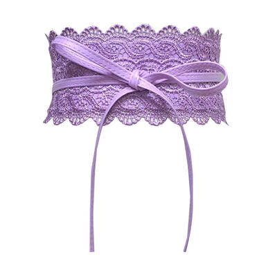 

Fashion Wide Lace Tie-up Women Waistband Dress Party Waist Band Belt Sash Decor